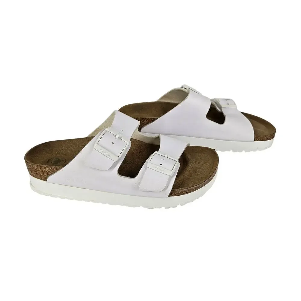 PAPILLIO BY BIRKENSTOCK UNISEX VEGAN WHITE BUCKLE SANDALS – SIZE 41 / L10 M8